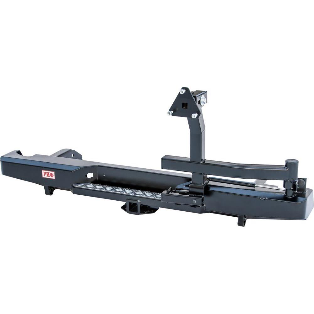 Бампер задний РИФ с квадратом под фаркоп и калиткой Nissan NP300